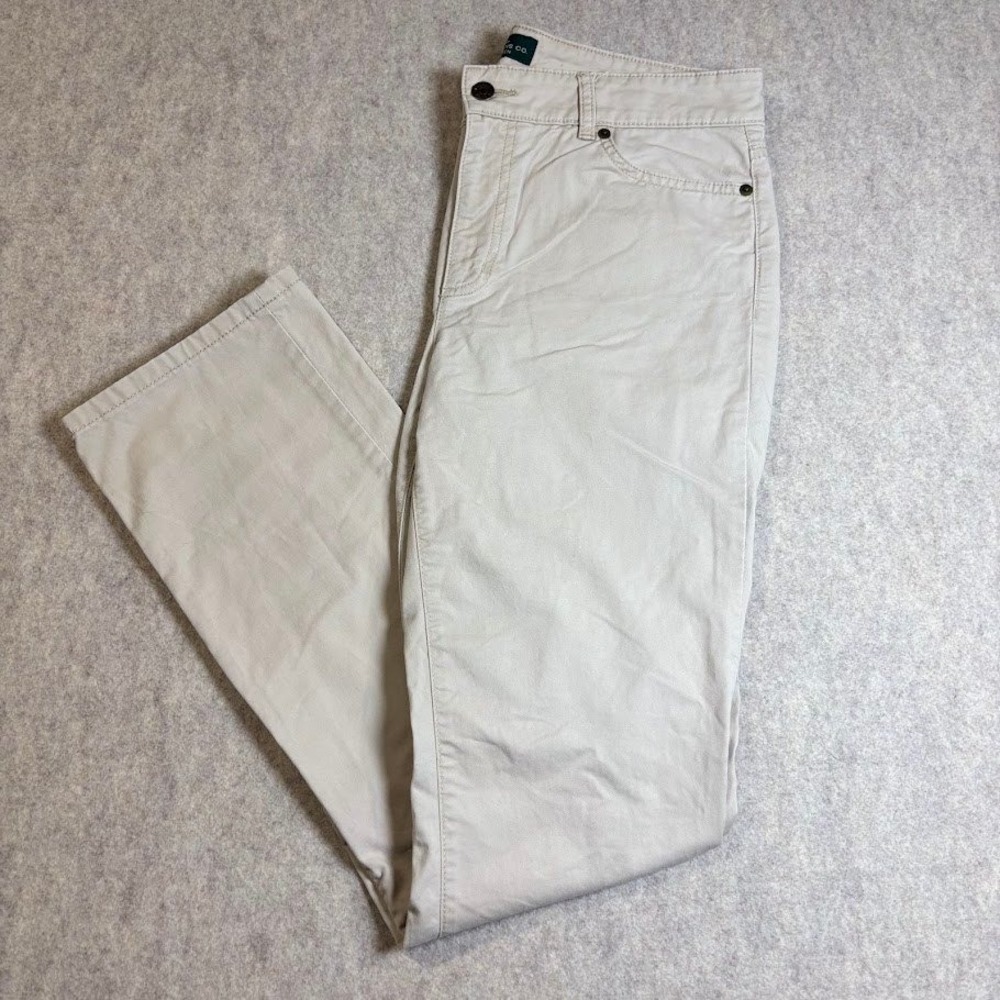 Lauren Ralph Lauren Pants Women 10 Beige Cotton Straight Leg Classic Chino Chic